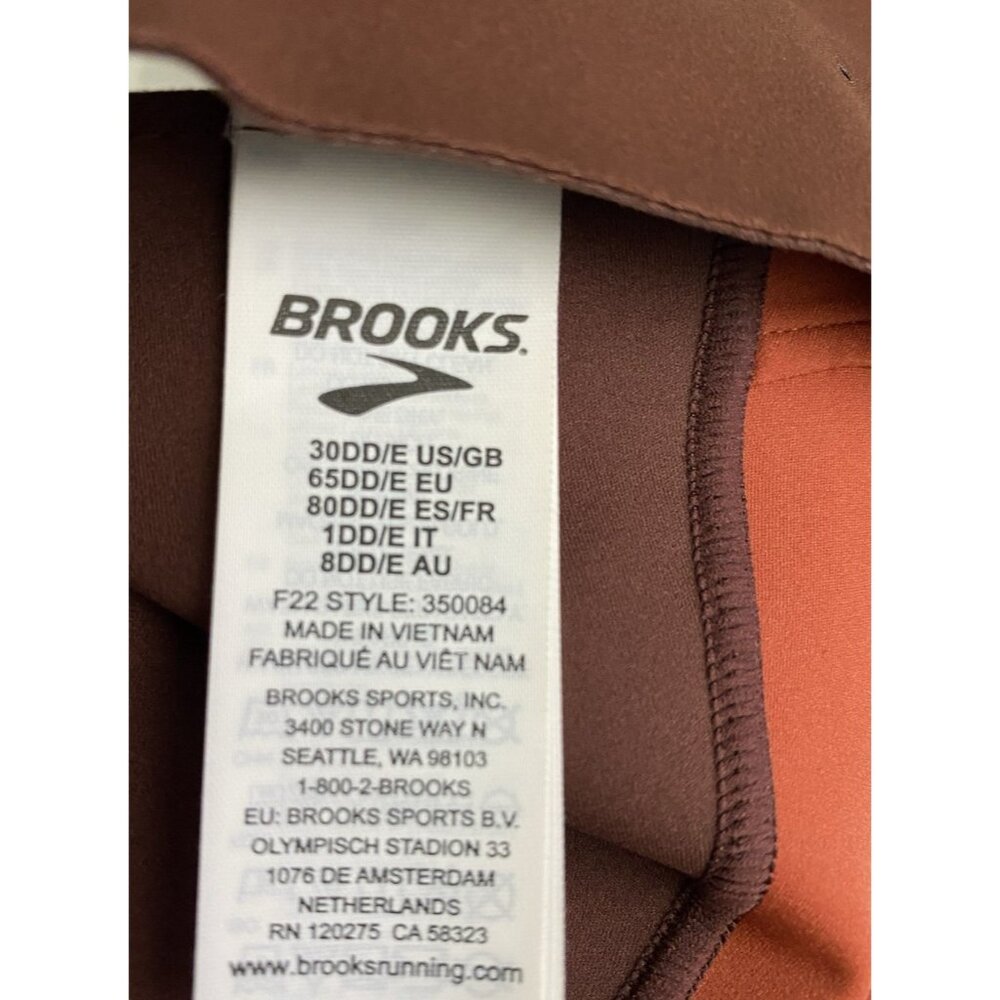 Brooks 30DD/E Dare Crossback 2.0 Sports Bra Run Raisin Copper Pullover Wicking - Picture 7 of 10